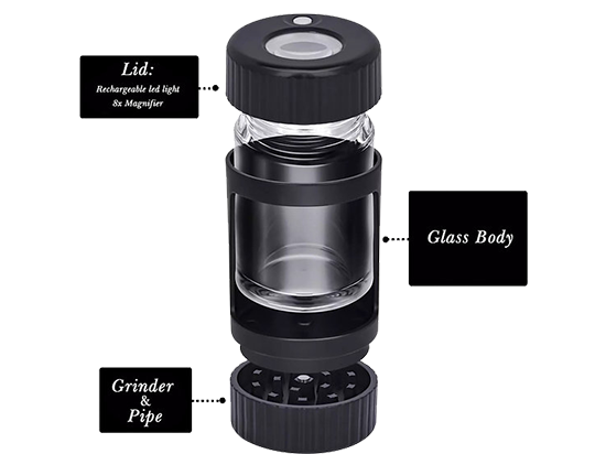 Illuminated Air-tight Magnifying Storage Jars